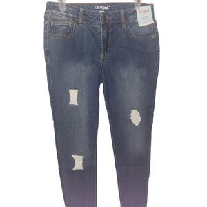 Cat & Jack denim girl blue ripped jeans jeggings SZ 14